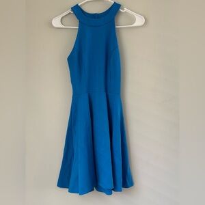 Karlie Royal Blue Halter Fit-and-Flare Midi Dress